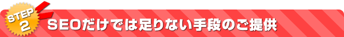 STEP2 ＳＥＯだけでは足りない手段のご提供